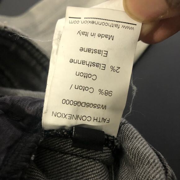 Faith Connexion Zipper Laced White Gray Jeans 28 - Picture 7 of 10